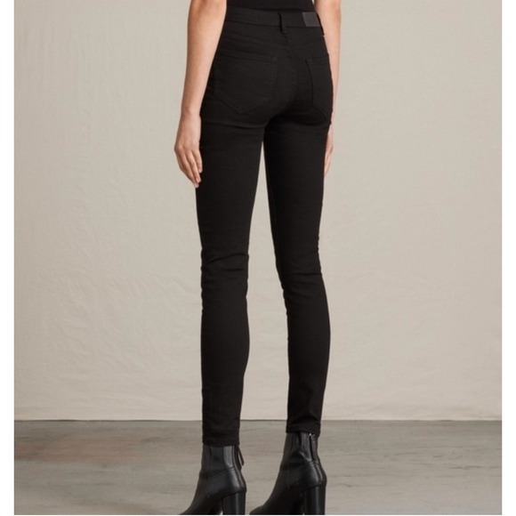 ALLSAINTS Stilt Black High Rise Skinny Jeans Women's Size 26 - Picture 5 of 10